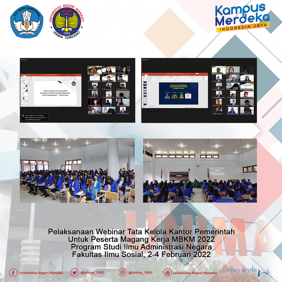 Program Studi IAN melaksanakan Webinar Tata Kelola Kantor Pemerintah Kepada Mahasiswa Magang Kerja MBKM 2022