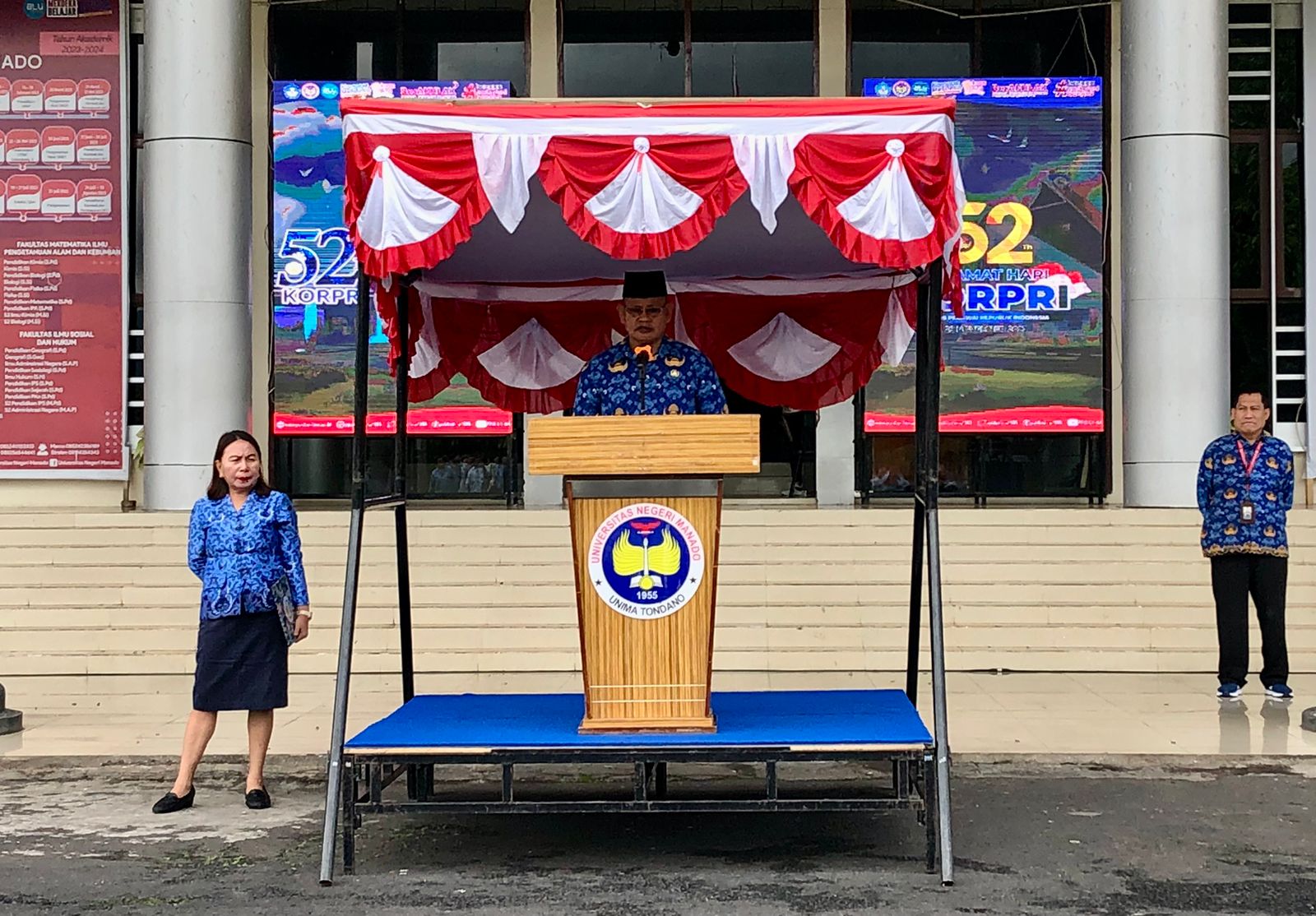 Upacara Peringati HUT KORPRI Ke 52, Plh Rektor Sebut Unima Berhasil Capai Gold Standard 2023