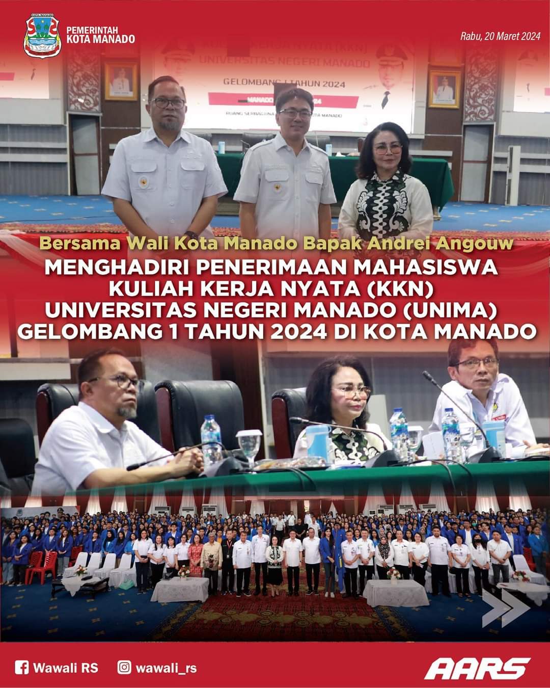 Penerimaan Mahasiswa Kuliah Kerja Nyata (KKN) Universitas Negeri Manado Gelombang 1 Tahun 2024 di Kota Manado