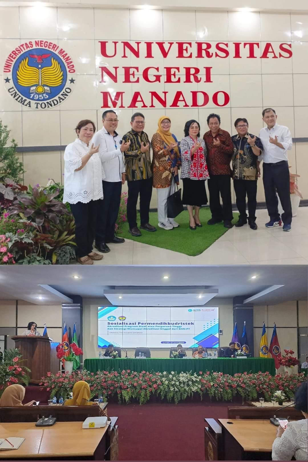 Gelar Sosialisasi Permendikbudristek Nomor 53 Tahun 2023, Unima Datangkan Direktur Eksekutif dan Sekretaris Dewan Eksekutif BAN-PT serta Kepala LLDIKTI Wilayah XV