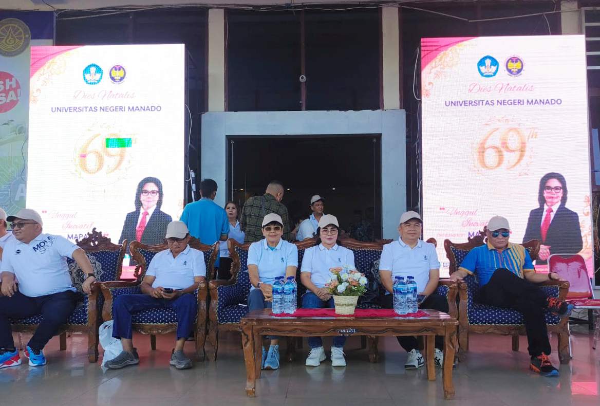 Meriahkan Dies Natalis ke 69 Tahun, Ribuan Civitas Akademika Unima Ikuti Lomba Jalan Sehat, Senam Bersama dan Line Dance 