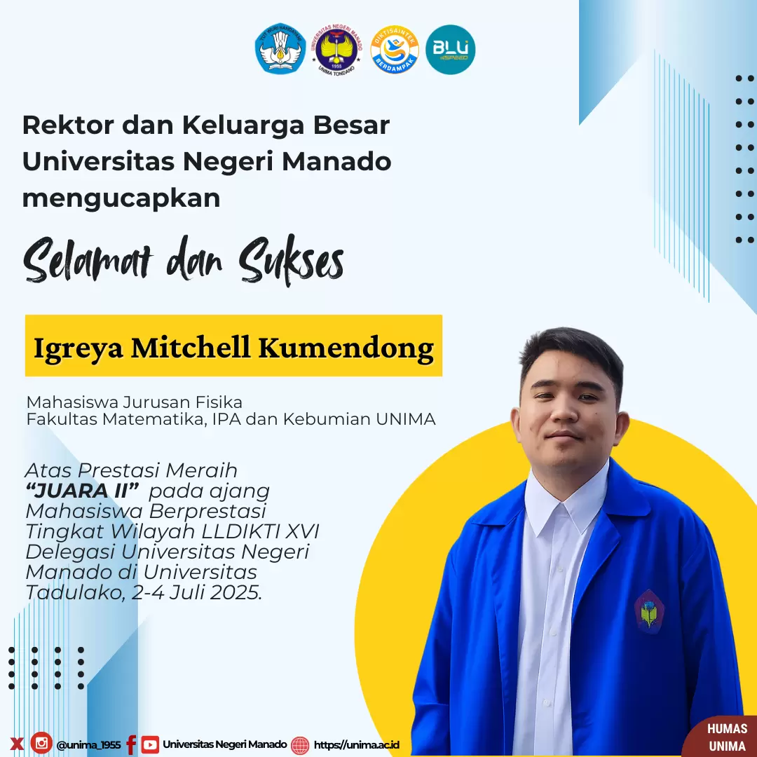 Mahasiswa Jurusan Fisika Raih Juara 2 Pemilihan Mahasiswa Berprestasi Tingkat Wilayah LLDIKTI XVI Tahun 2025