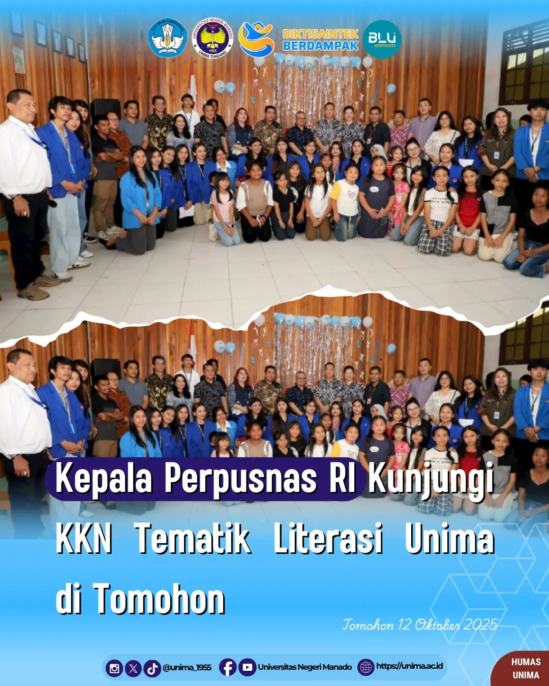 Kepala Perpusnas RI Kunjungi KKN Tematik Literasi Unima di Tomohon