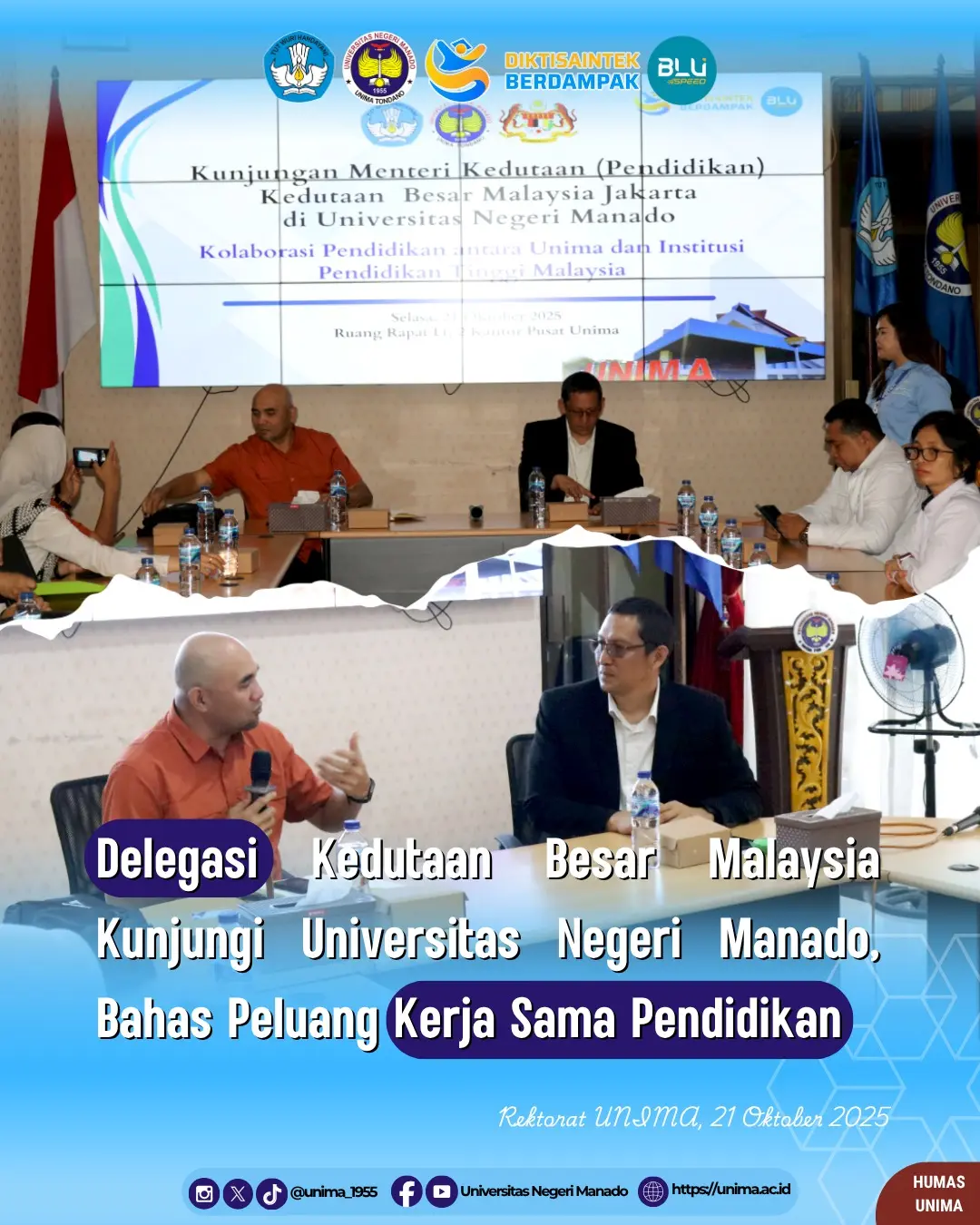 Delegasi Kedutaan Besar Malaysia Kunjungi Universitas Negeri Manado, Bahas Peluang Kerja Sama Pendidikan