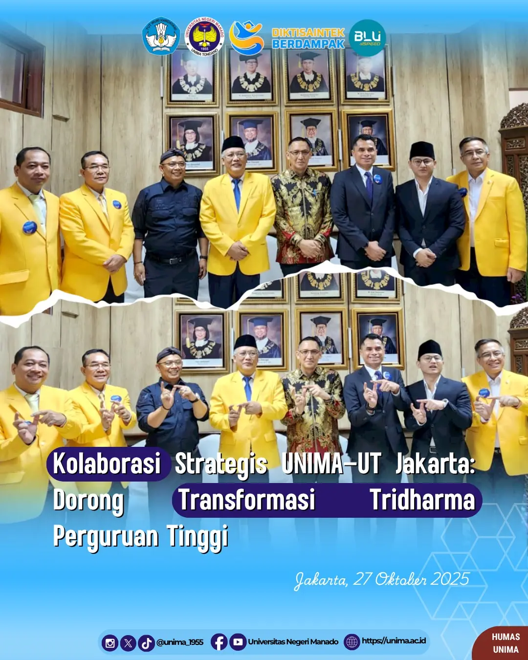 Kolaborasi Strategis UNIMA–UT Jakarta: Dorong Transformasi Tridharma Perguruan Tinggi