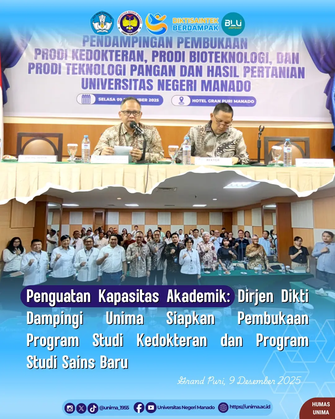 Pendampingan Pembukaan Prodi Kedokteran, Bioteknologi, Teknologi Pangan dan Hasil Pertanian UNIMA
