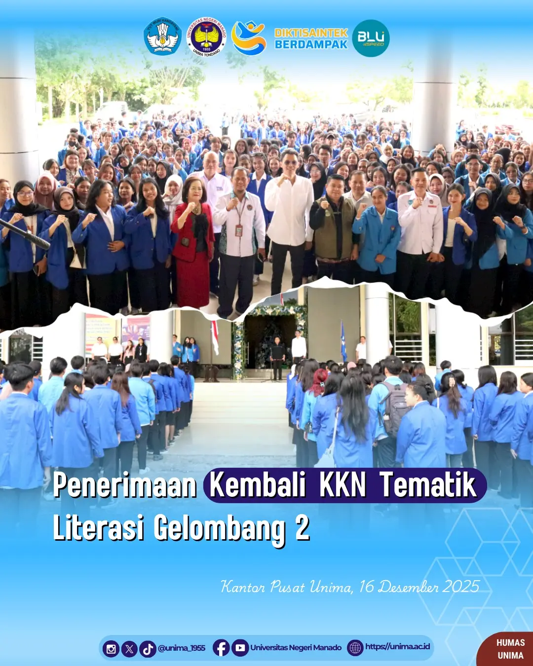 UNIMA Resmi Akhiri KKN Tematik Literasi dan MBKM, Dorong Dampak Positif bagi Masyarakat