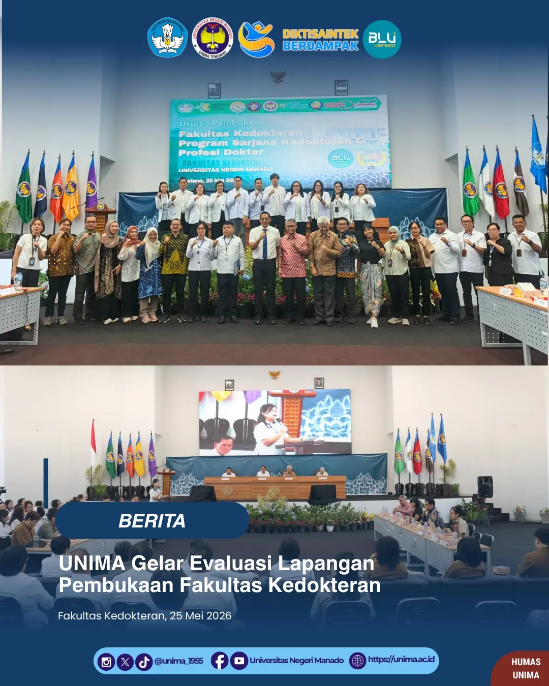UNIMA Gelar Evaluasi Lapangan Pembukaan Fakultas Kedokteran
